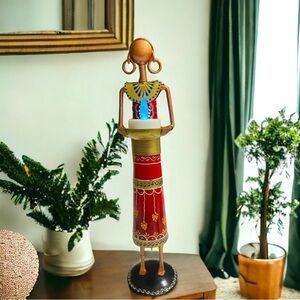 Ethnic Candle Holder Figurine Woman With Basket Tea Light
Handmade Tamrapatra